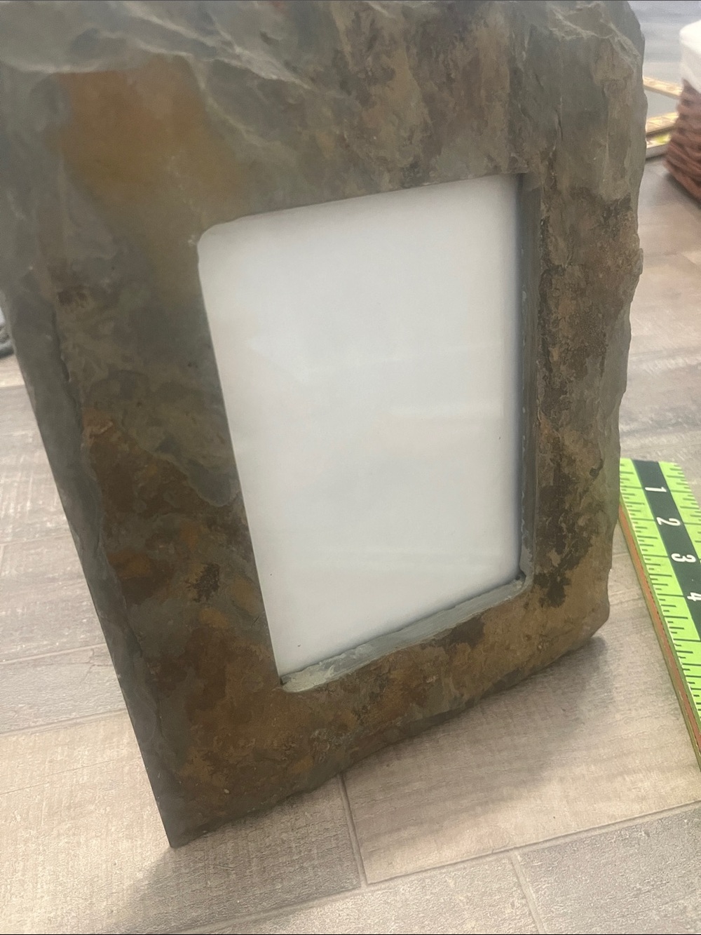 Rustic Slate-Look Picture Frame in Brown